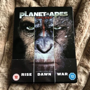 PLANET OF THE APES Trilogy Steelbook 3-disc Blu-ray Region-B RISE DAWN WAR!! - Picture 1 of 5