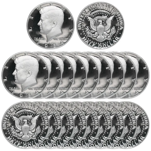 1984 S Kennedy Half Dollar Roll Gem Deep Cameo CN-Clad Proof 20 US Coins Cover