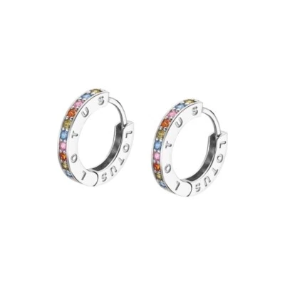 Orecchini Donna Lotus Silver in Argento a Cerchio Con Zirconi Multicolore LP1887 - Immagine 1 di 2
