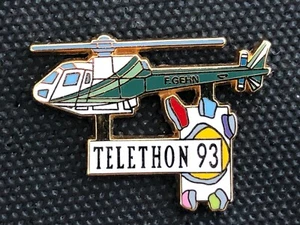 PINS PIN FRANCE 2 FR3  FR2 MEDIA PRESSE TELETHON 93 HELICOPTERE ZAMAC - Picture 1 of 1