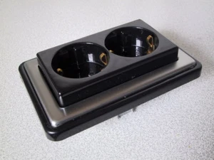 KOPP Steckdose Doppel 2-fach VISION stahl-silber UP Unterputz Schuko Duo - Bild 1 von 1