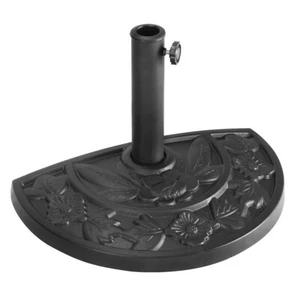 20" Half Round Umbrella Base Outdoor Patio Stand Resin Deck Table Sun Shade - Picture 1 of 12