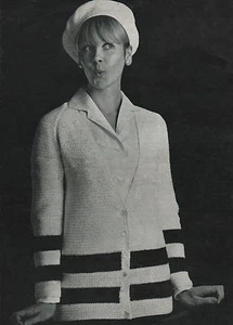 Vintage Crochet Pattern Lady's Jacket/Cardigan & Beret. 32 to 42 inch Bust. - Picture 1 of 1