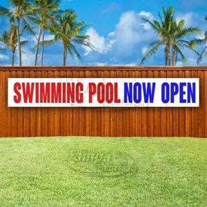 SWIMMING POOL NOW OPEN Advertising Vinyl Banner Flag Sign LARGE HUGE XXL SIZE - Picture 1 of 6