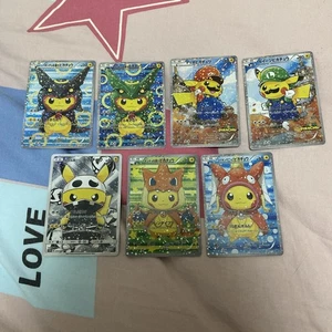 "Sonderanfertigung" Nicht Textur* Japanischer Pikachu Poncho 7 Teile" Display Fan Kunst Karten - Bild 1 von 2