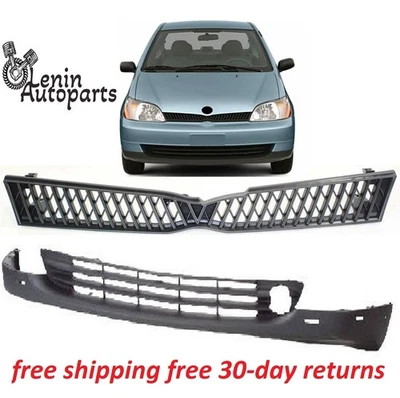 Grille For 2000-2002 Toyota Echo Textured Black Plastic Bumper Cover Foto 1 de 4