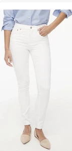 J. Crew jeans donna skinny vita media elasticizzato firmato taglia 28 colore bianco - Foto 1 di 13