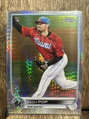 2022 Topps Chrome Zach Pop #41 Prism Refractor RC Miami Marlins - Image 1 of 4