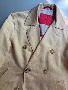 Isaia Cotton Linen Peacoat Size 40 (50 EUR) - Picture 1 of 8