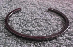 Girl's Vintage Gun Metal Colored Cuff Bracelet With 2 Clear Stones ~ 5 1/2" - Picture 1 of 3