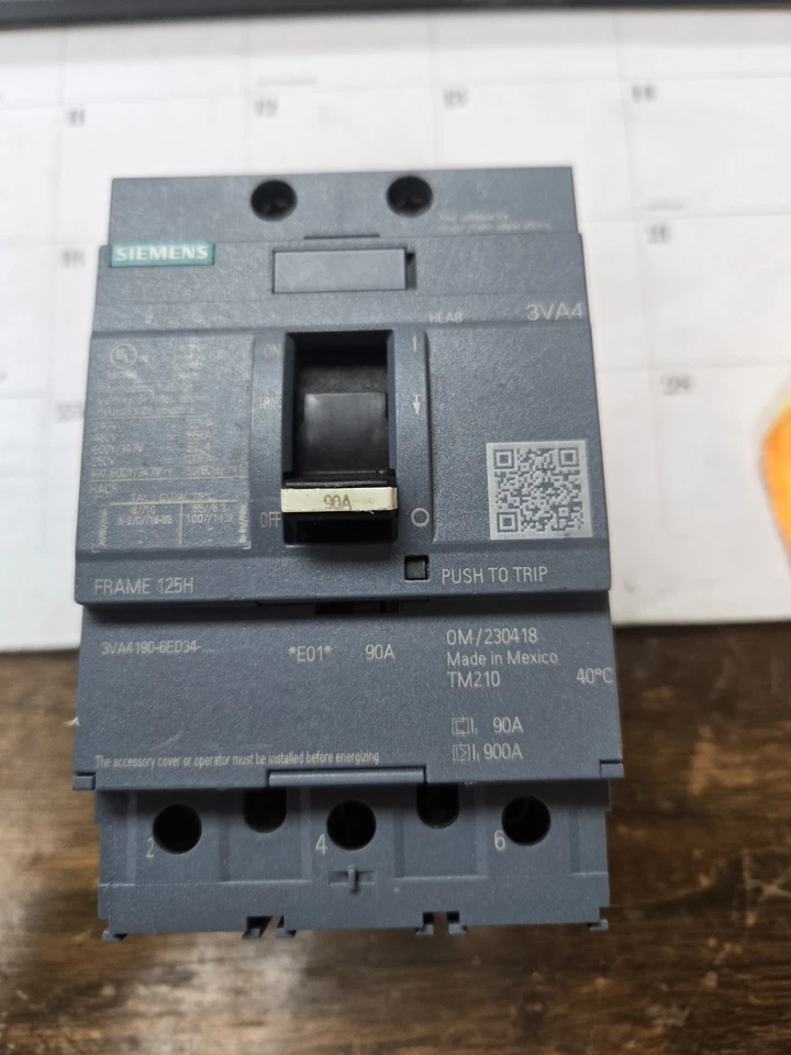 3VA4190-6ED34-0AA0 SIEMENS NEW TAKE OUTS (4 AVAILABLE) FREE SHIPPING - Imagem 1 de 1