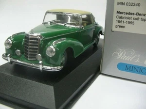 WOW EXTREMELY RARE Mercedes W188 300S Soft Top Green 1:43 Minichamps-180/200/220 - Picture 1 of 3
