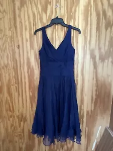 JS Collections Formal V-Neck Navy Blue Evening Gown Dress Sleeveless Size 2 US - Picture 1 of 6