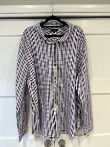 Jeff Banks Shirt XXL Purple Check - Picture 1 of 4