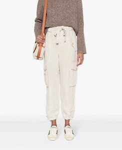 POLO RALPH LAUREN Women Trousers W28 Linen Blend Canvas Cargo Tapered RRP€349 - Picture 1 of 12