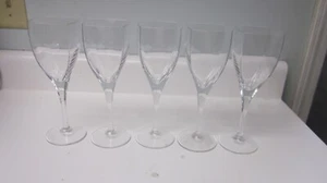 Five MIKASA PANACHE Square Lead Crystal Wine Glasses, Set Of 5 Discontinued 2013 - Picture 1 of 6