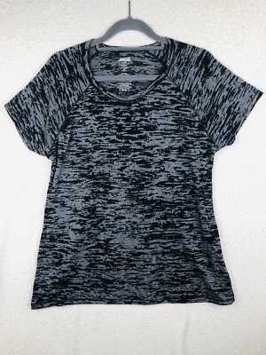 Camisa Top Avia Mujer L Manga Corta Negro Transparente Gris Camuflada Ropa Activa Foto 1 de 4