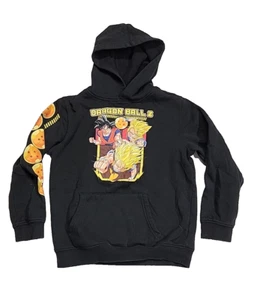 Vintage Dragonball Z Son Goku Black Pullover Y2K Long-Sleeve Hoodie Youth Medium - Picture 1 of 9