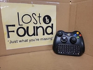 Xbox 360 Controller With Chatpad Keyboard Microsoft Black Wireless *Tested - Picture 1 of 11
