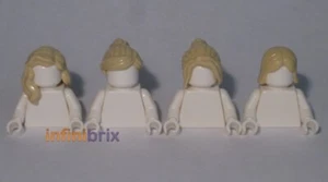 4x Lego Tan Female Hair Pieces NEW - Picture 1 of 1