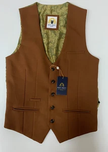 Marc Darcy London Waistcoat Kelvin SB Tan Size 36 Item H41002 New With Tags - Picture 1 of 11