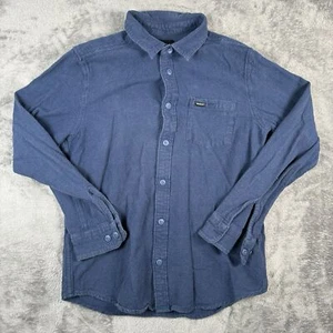 Camicia a maniche lunghe RVCA da uomo piccola blu vestibilità regolare cotone abbottonato - Foto 1 di 8