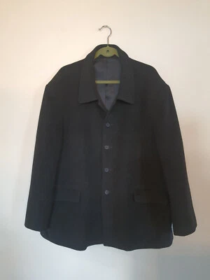 Abrigo de cachemir de lana negro para hombre Foto 1 de 4