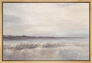 Wall26 Desolate Desert Abstract Framed Wall Art Subdued Tones Canvas Print - Picture 1 of 15