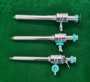 3pc Laparoscopic Trocar Cannula 10mm/12mm/15mm Endoscopy Surgical Instruments - Picture 1 of 10