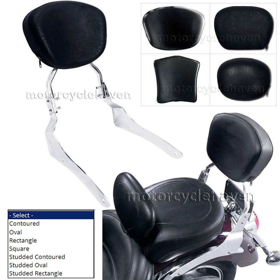 Almohadilla de respaldo cromada para pasajeros barra Sissy para Kawasaki Vulcan 2000 VN2000 2004-up Foto 1 de 4