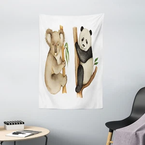 Animal Tapestry Koala Panda Watercolor Print Wall Hanging Decor - Picture 1 of 3