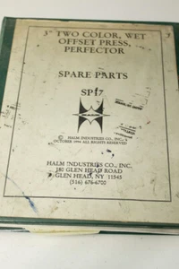 Halm Jet Printing Press Spare Parts Diagrams SP17 Manual - Imagen 1 de 6