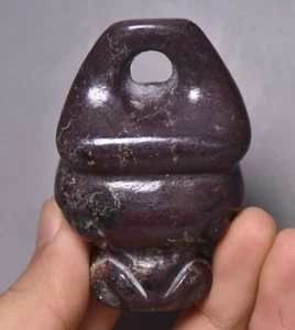 7CM Hongshan Culture Strong magnetic Meteorite Iron Cattle Bull Head Pendant - Picture 1 of 6
