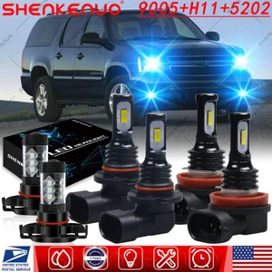 For Chevrolet Suburban 1500 2007-2014 LED Headlights Kit Bulbs High Lo Fog Light - Picture 1 of 12