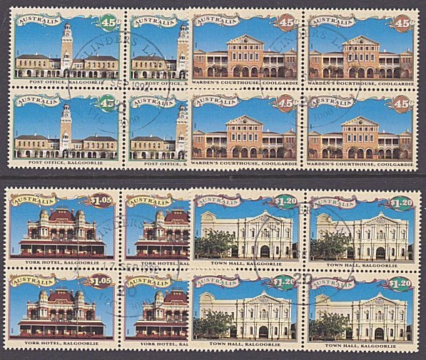 AUSTRALIA 1992 Gold Centenary set blocks of 4 used - cto...................3856 - Image 1 of 1