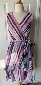 Like New Women’s Jennifer Lopez Sundress Sleeveless Rainbow Stripe - Size Small - Picture 1 of 10