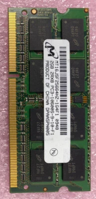 2GB Micron MT16JSF25664HZ-1G4F1 PC3-10600S DDR3-RAM 204pin SO-DIMM 2Rx8 - Image 1 of 4