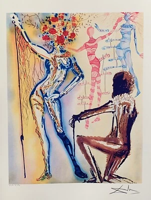Salvador Dalí BALLET DE FLORES Facsímil Firmado y Numerado Giclee Arte 24" x 16" Foto 1 de 4