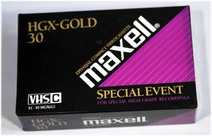 New Maxwell HGX-Gold TC30 Blank Compact VHS Camcorder Video Special Event Tape - Picture 1 of 2