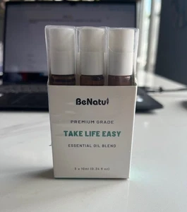 BeNatu Essential Oils 3 pk. Set(Breathe, Focus On, Happiness) .34 oz Roll-on NIB - Picture 1 of 6