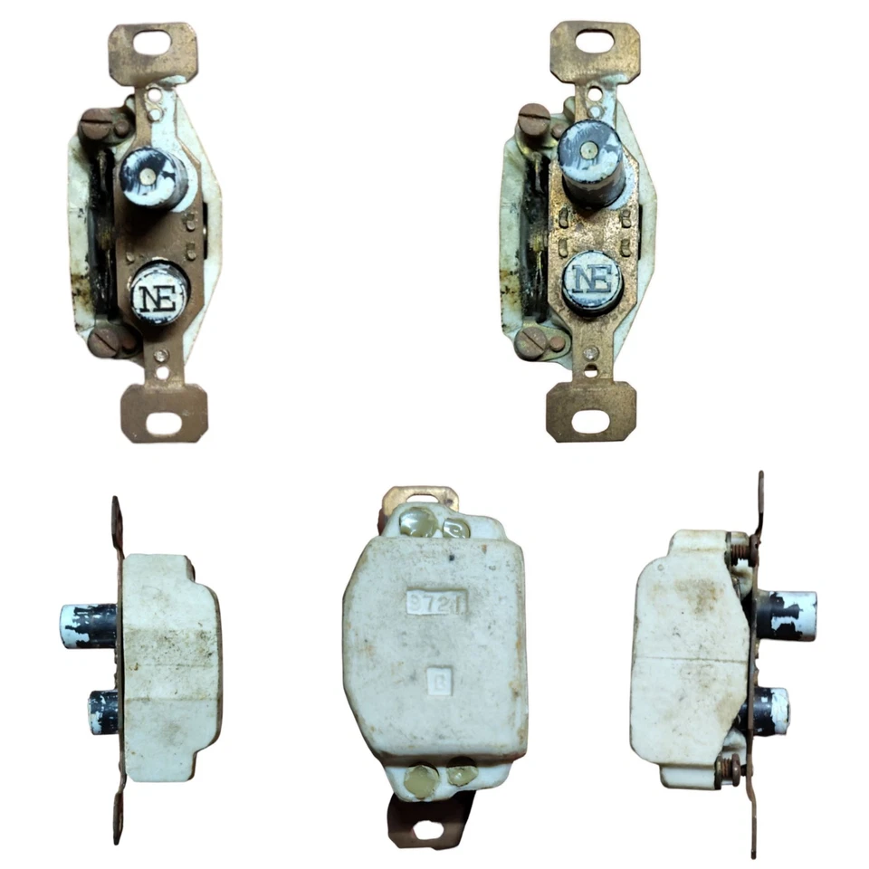 (1) 💡 Interruptor de luz pulsador vintage NOS porcelana baquelita dos botones Foto 1 de 1