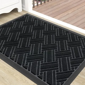 Indoor Outdoor Mat, Sturdy Natural Rubber Floor Mat, Non Slip Low Profile Wat... - Picture 1 of 7