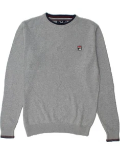 FILA Mens Crew Neck Jumper Sweater Medium Grey Cotton BM16 - Picture 1 of 3
