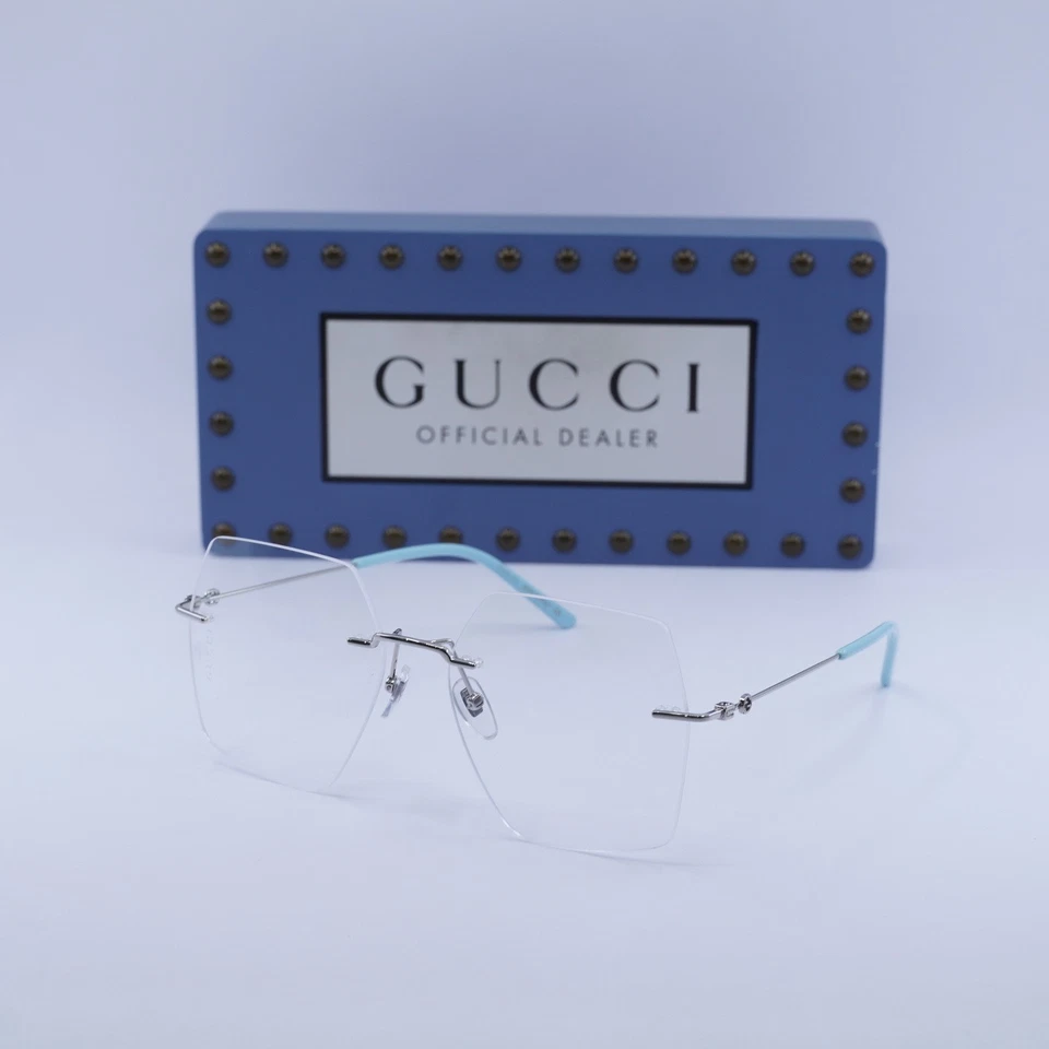Gucci Eyeglasses Gg0683o 002 Silver Irregular 55 Mm