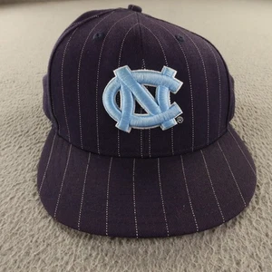 North Carolina Tar Heels Hat Cap Fitted Mens 8 NCAA New Era Pinstripe 100% Wool - Picture 1 of 13
