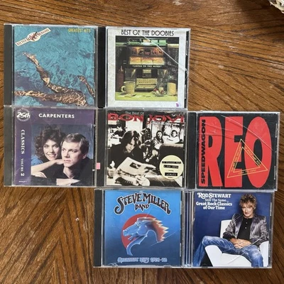 Set Of 7 Music CD’s Bon Jovi, REO, Steve Miller Band, Doobie Brothers & More - Image 1 of 2
