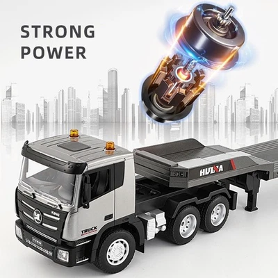 1:18 RC Tractor Truck with Flatbed Trailer 9CH Remote Control Toys 2025 NEW USA - Image 1 of 4