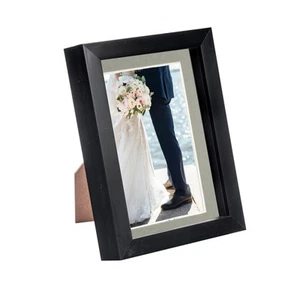 3D Box Photo Frame Hanging Picture Display 5 x 7" with 4 x 6" Mount Black/Grey - Picture 1 of 6