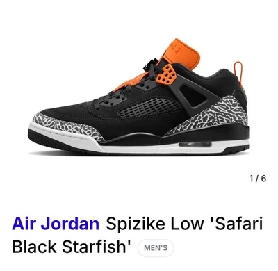 Jordan Spizike низкие мужские туфли размер 10,5 Хэллоуин оранжевый черный FQ1759-008 NWB - Изображение 1 из 4