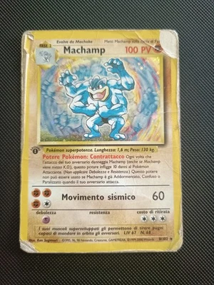 Machamp Holo 8/102 Set Base Italiano Prima Edizione Wizards Carta Pokémon A17 - Immagine 1 di 3